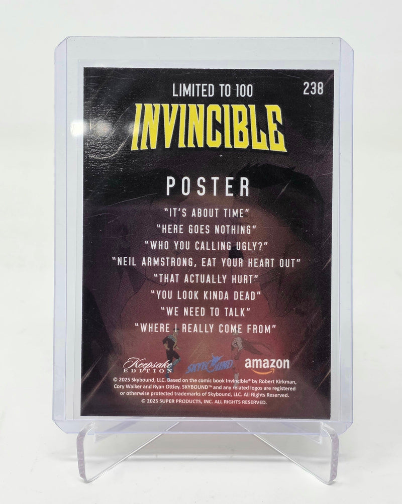 Invincible Keepsake Trading Card #238 LE/100 Blood Splatter SDCC 2025 Exclusive Card Game Keepsake