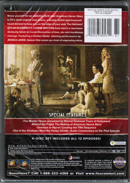 American Horror Story: The Complete First Season [DVD] DVD Box Set / Series 20th Century Fox