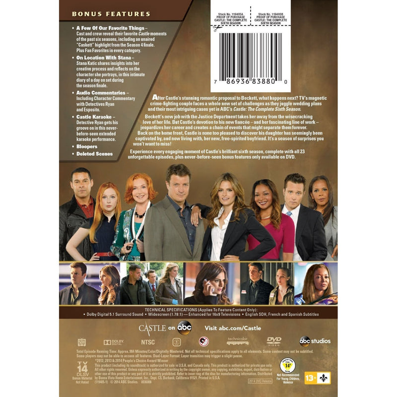 Castle: The Complete Sixth Season [DVD] DVD Box Set / Series ABC Studios