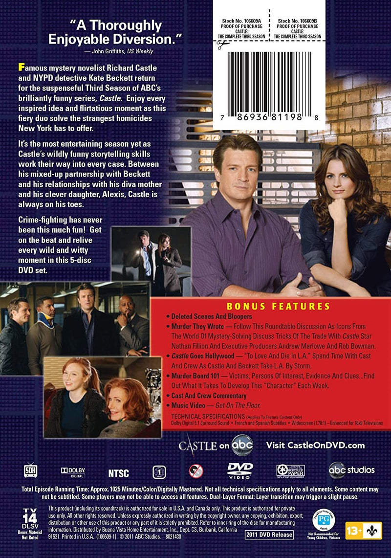 Castle: The Complete Third Season [DVD] DVD Box Set / Series ABC Studios