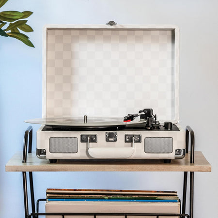 Crosley: Cruiser Plus Turntable - Almond Checkerboard - CR8005F-AC [Electronics] Electronics Crosley