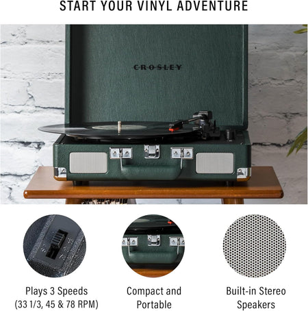 Crosley: Cruiser Plus Turntable - Emerald - CR8005F-EM [Electronics] Electronics Crosley