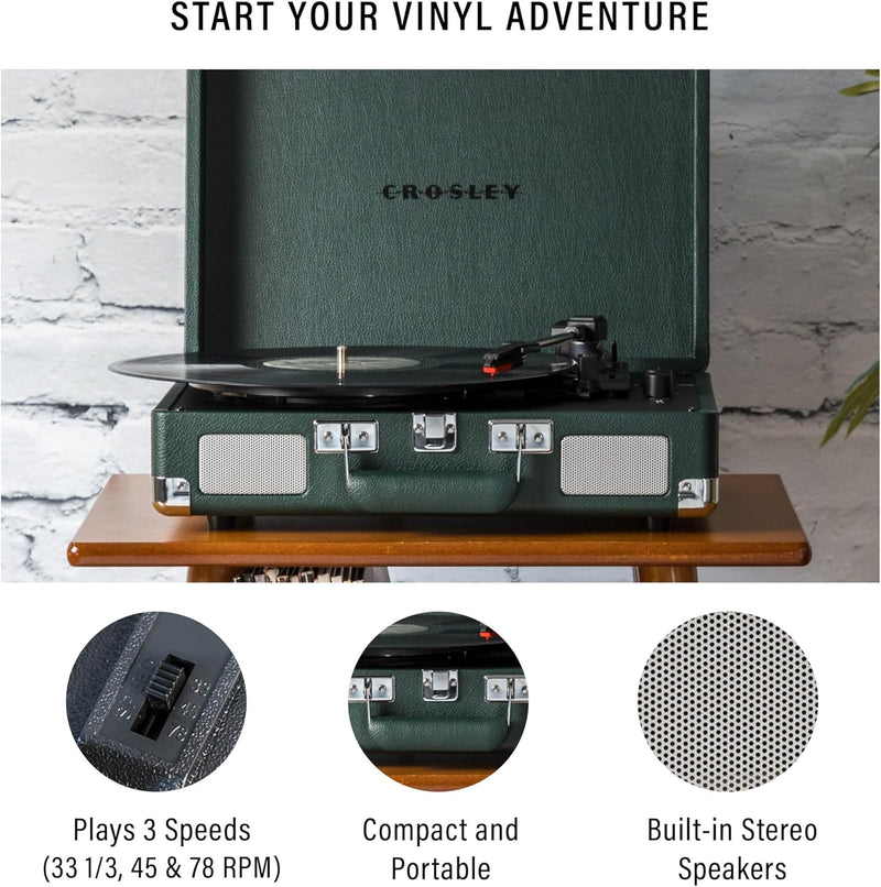 Crosley: Cruiser Plus Turntable - Emerald - CR8005F-EM [Electronics] Electronics Crosley