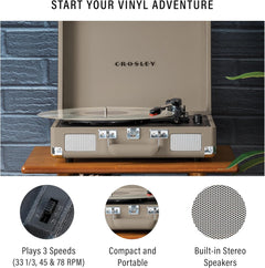 Crosley: Cruiser Plus Turntable - Taupe - CR8005F-TE [Electronics] Electronics Crosley