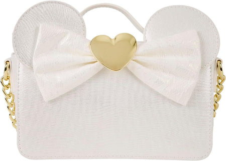 Loungefly: Disney Minnie Mouse Iridescent Lace Wedding - Crossbody Bag Clothing and Apparel Loungefly