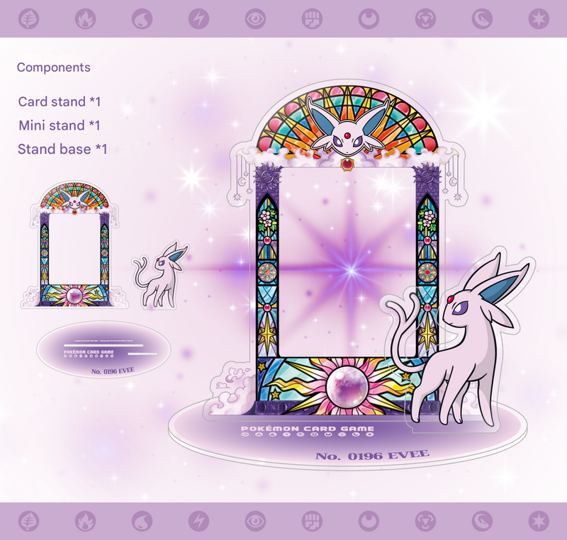 Pokemon TCG: Pokemon Center Eeveelution Prismatic Evolutions Acrylic Stand Set - Complete Set of 9 Card Game Accessories Pokemon