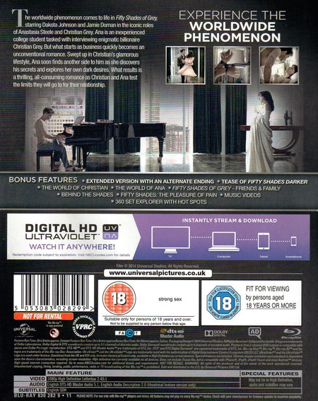 Fifty Shades of Grey: The Unseen Edition [Blu-Ray] Blu-Ray Movie Universal Pictures