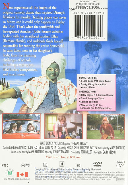 Freaky Friday - Bilingual [DVD] DVD Movie Disney