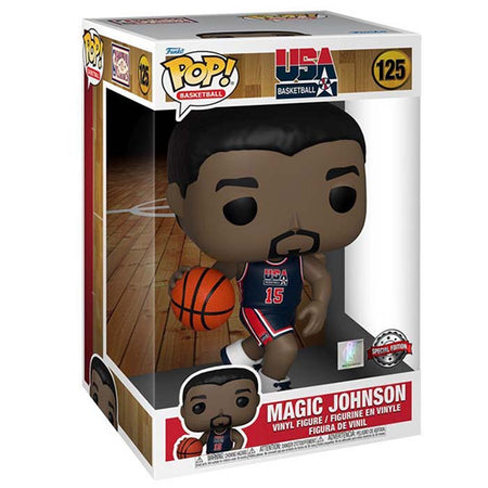 Funko Pop! Basketball: Jumbo NBA Magic Johnson - 1992 Team USA Navy #125 Toys & Games Funko
