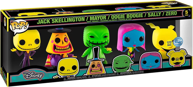 Funko Pop! Disney: The Nightmare Before Christmas Blacklight Glow - 5 Pack - Walmart Exclusive Toys & Games Funko