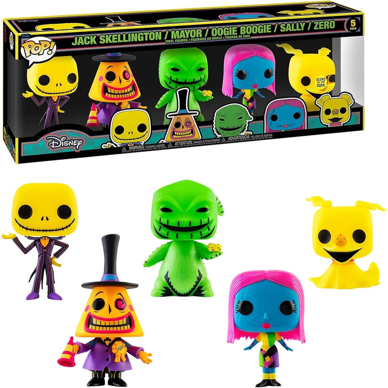 Funko Pop! Disney: The Nightmare Before Christmas Blacklight Glow - 5 Pack - Walmart Exclusive Toys & Games Funko