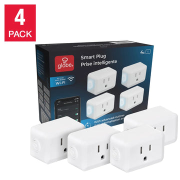 Globe: Electric Wi-Fi Smart Plug - No Hub Required & Voice Activated - 4 Pack 15A House & Home Globe