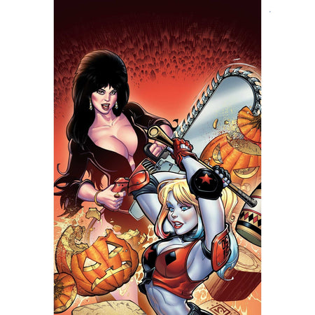 Harley Quinn X Elvira: #1 [Chad Hardin Foil Virgin CVR ZB - 1:15] 2025 Comics Dynamite Entertainment