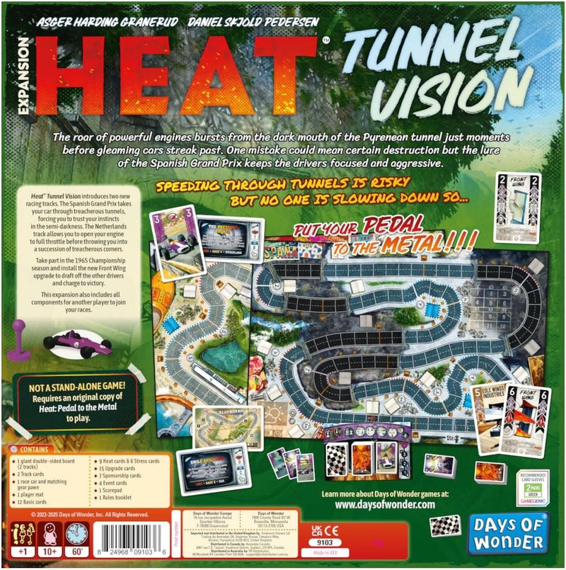 Heat - Pedal to the Metal: Tunnel Vision [Board Game, 2-6 Players] Board Game Days of Wonder