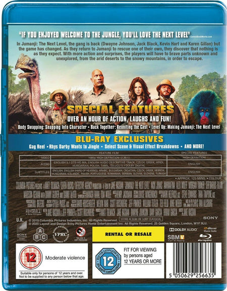 Jumanji: The Next Level [Blu-Ray] Blu-Ray Movie Sony