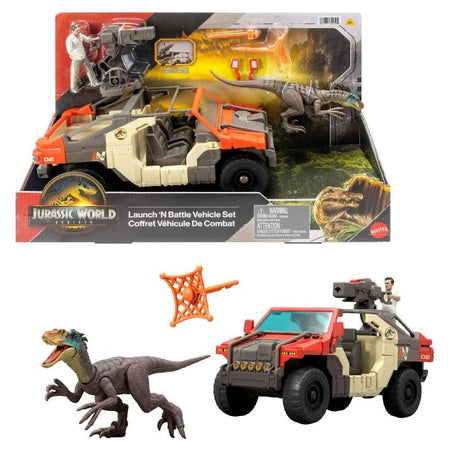 Jurassic World Rebirth: Launch N Battle - Vehicle Set Toys & Games Mattel