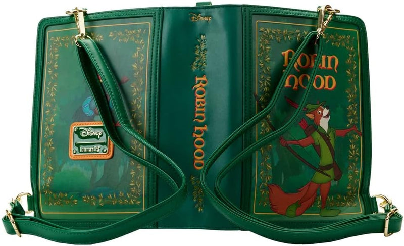 Loungefly: Disney Robin Hood Book Convertible Crossbody Clothing and Apparel Loungefly