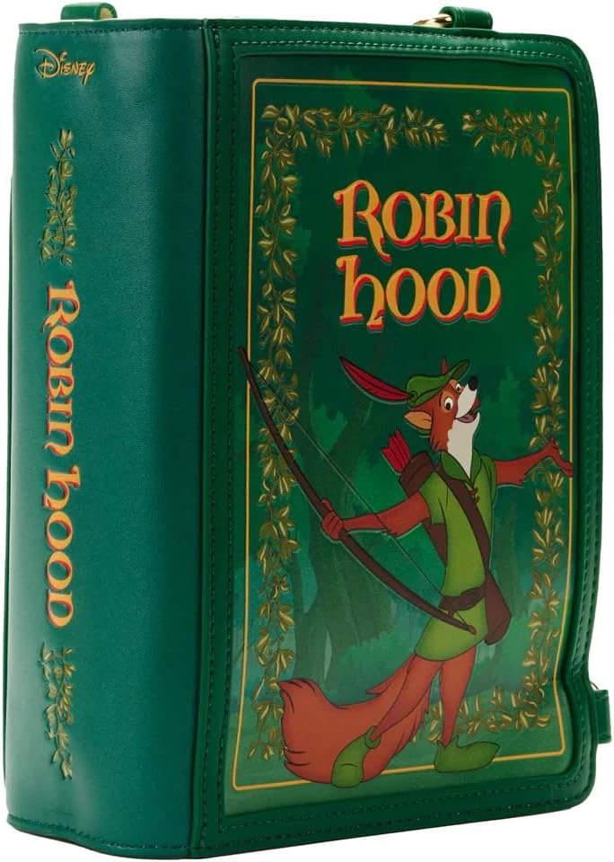 Loungefly: Disney Robin Hood Book Convertible Crossbody Clothing and Apparel Loungefly