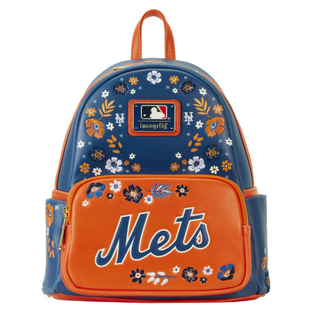 Loungefly: MLB New York Mets Floral Mini Backpack Clothing and Apparel Loungefly