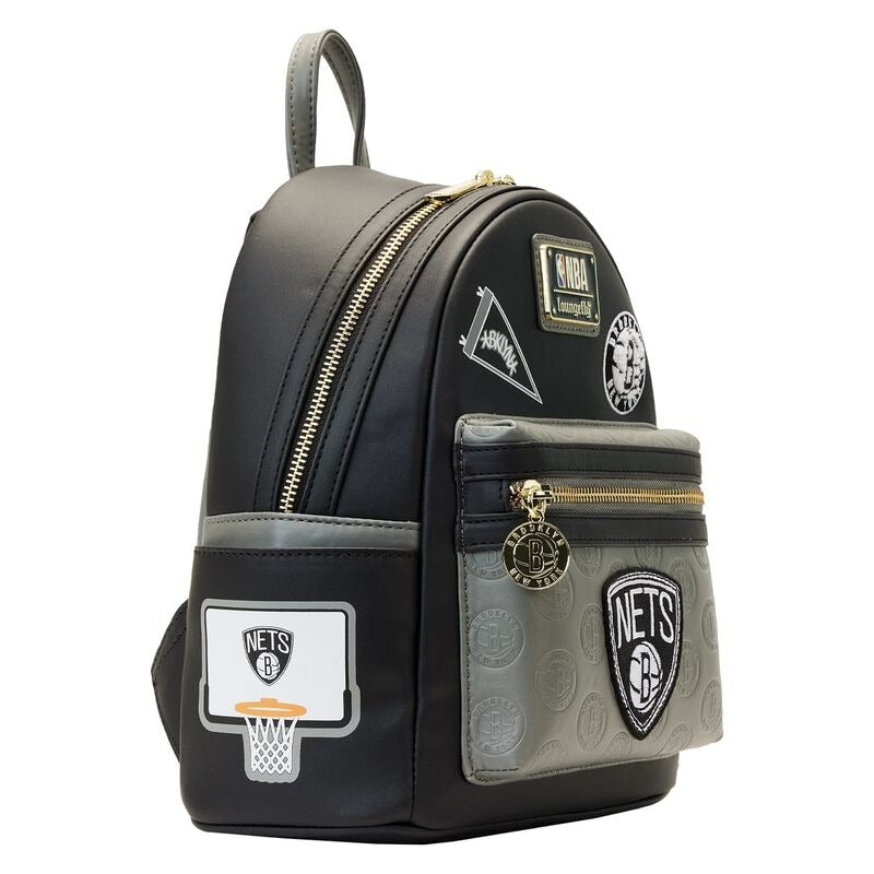 Loungefly: NBA Brooklyn Nets Patch Icons - Mini Backpack Clothing and Apparel Loungefly