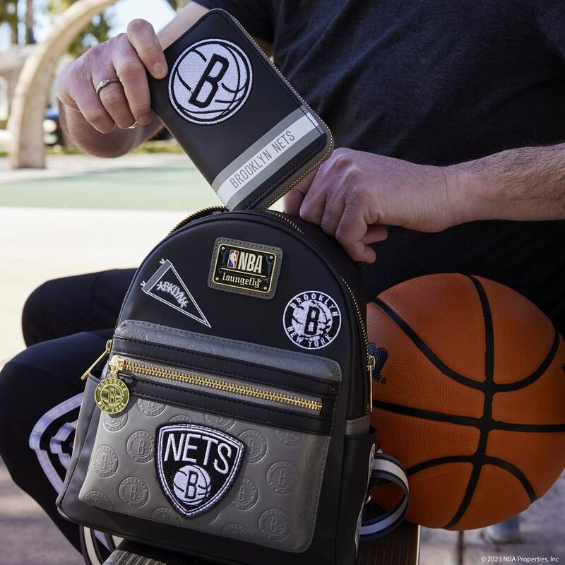 Loungefly: NBA Brooklyn Nets Patch Icons - Mini Backpack Clothing and Apparel Loungefly