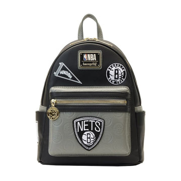 Loungefly: NBA Brooklyn Nets Patch Icons - Mini Backpack Clothing and Apparel Loungefly