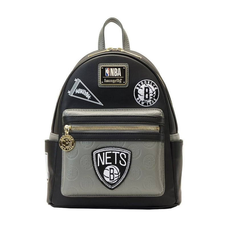 Loungefly: NBA Brooklyn Nets Patch Icons - Mini Backpack Clothing and Apparel Loungefly