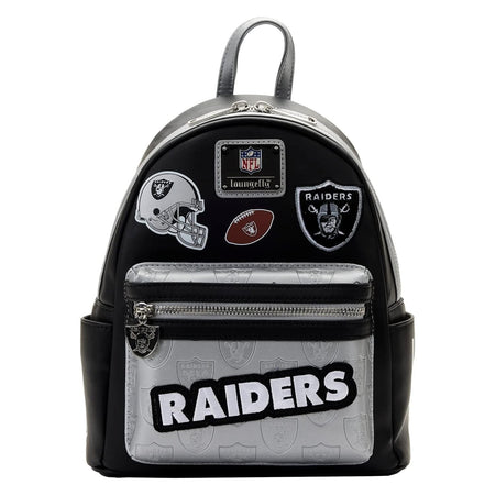Loungefly: NFL Las Vegas Raiders Patches Mini Backpack Clothing and Apparel Loungefly
