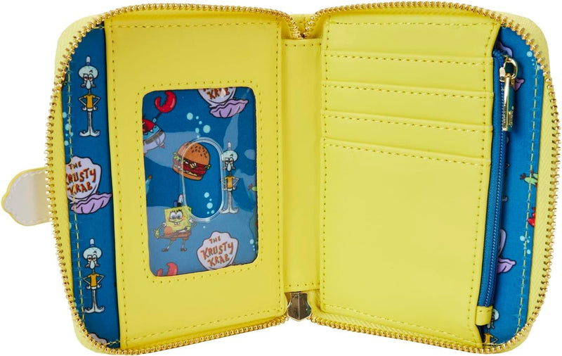 Loungefly Spongebob Squarepants 25th Anniversary Zip Around Wallet Clothing and Apparel Loungefly