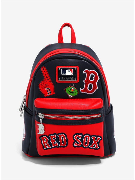 Loungefly: MLB Boston Red Sox Patches Mini Backpack Clothing and Apparel Loungefly