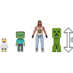 A Minecraft Movie Garrett Creeper Zombie & Chicken Action Figure 4-Pack (Woodland Mansion Throwdown) Toys & Games Mattel