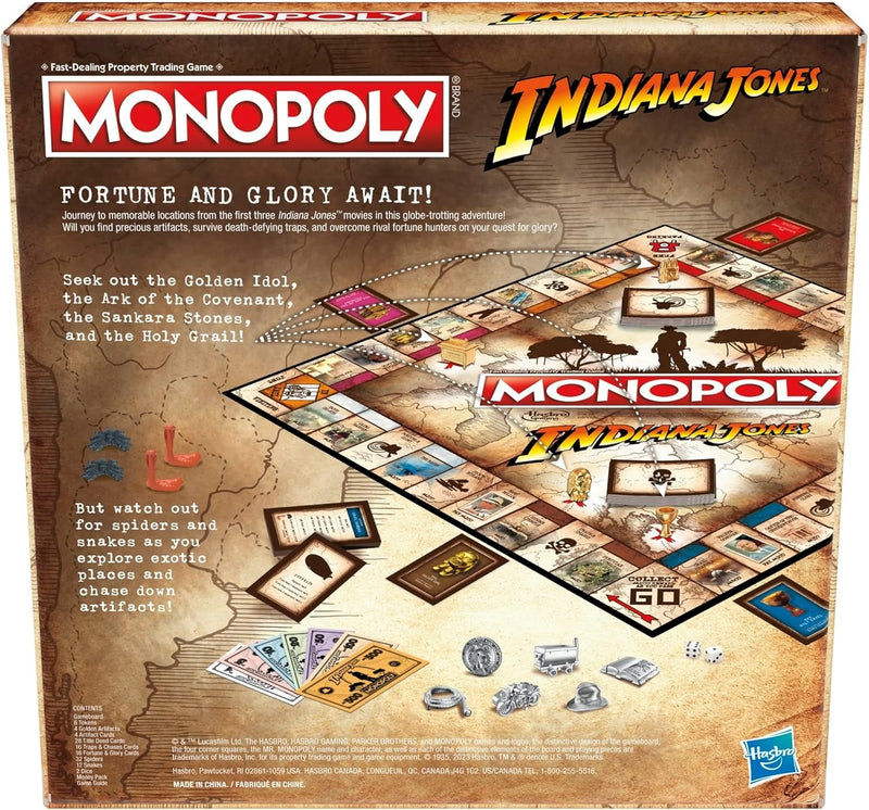 Monopoly: Indiana Jones Edition [Board Game, 2-6 Players] Board Game Hasbro