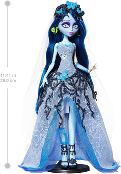 Monster High Skullector Doll: Corpse Bride Emily Collectible in Gothic Spiderweb Wedding Dress Toys & Games Mattel