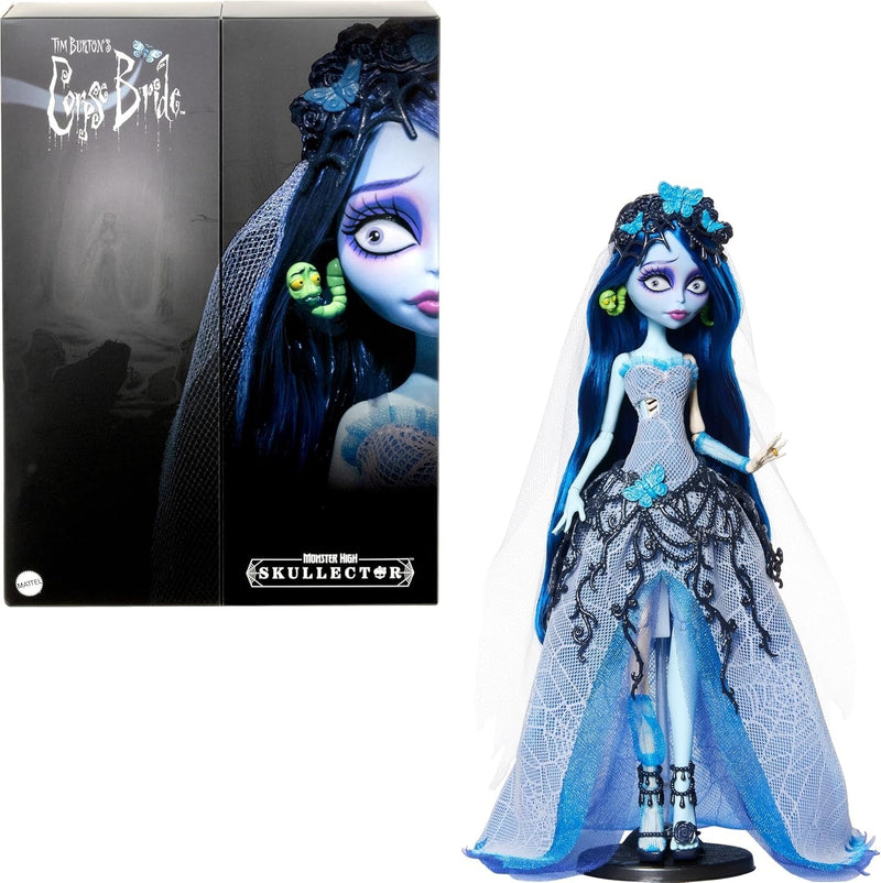 Monster High Skullector Doll: Corpse Bride Emily Collectible in Gothic Spiderweb Wedding Dress Toys & Games Mattel