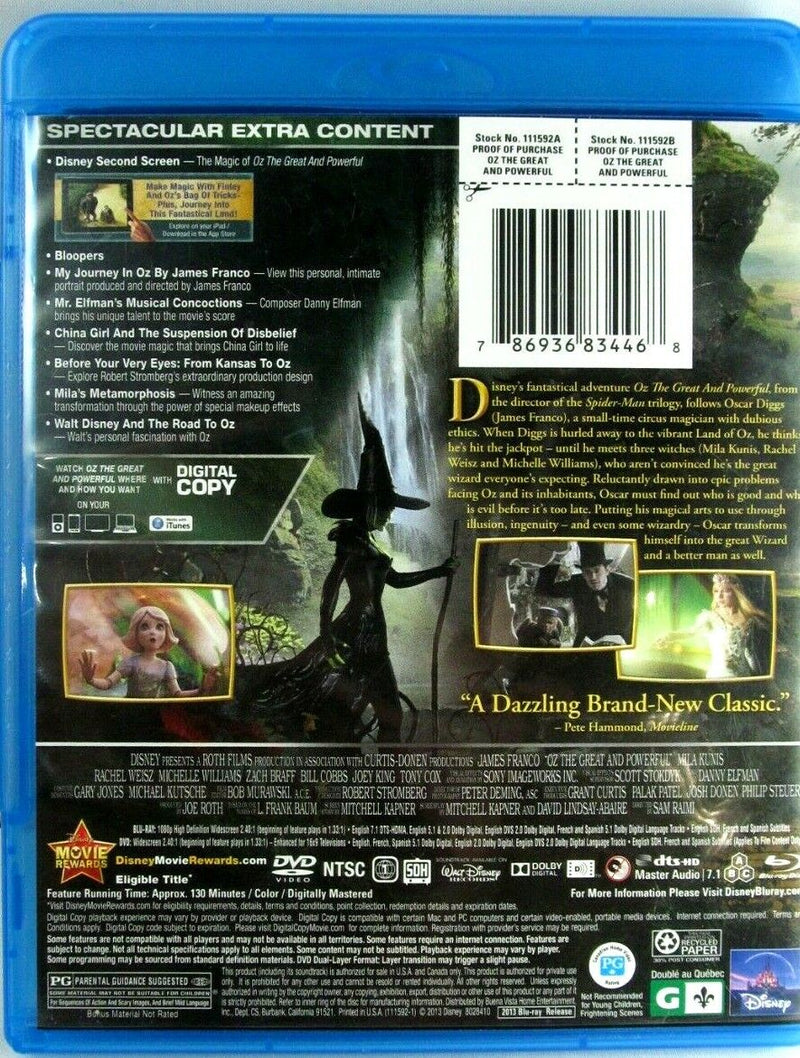 Disney's Oz the Great and Powerful [Blu-Ray] Blu-Ray Movie Disney