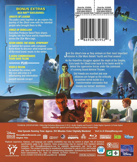 Star Wars Rebels: Season 4 [Blu-Ray] DVDs & Blu-Rays Lucasfilm
