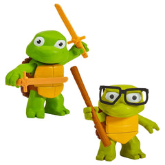 Teenage Mutant Ninja Turtles: Mutant Mayhem: Turtle Tots - Leo/Don Figures Toys & Games Playmates