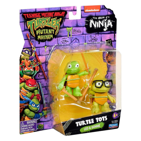 Teenage Mutant Ninja Turtles: Mutant Mayhem: Turtle Tots - Leo/Don Figures Toys & Games Playmates