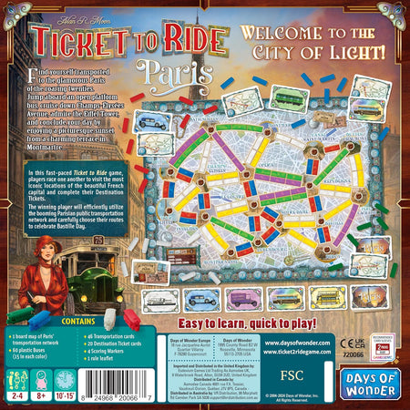 Ticket to Ride Express: Paris [Board Game, 2 - 4 Players] Board Game Days of Wonder