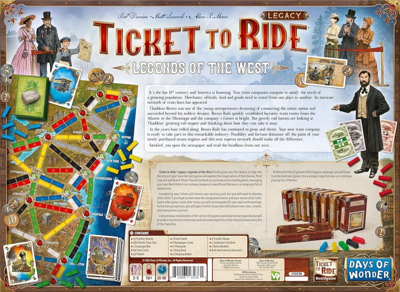 Ticket to Ride Legacy: Legends of the West [Board Game, 2 - 4 Players] Board Game Days of Wonder