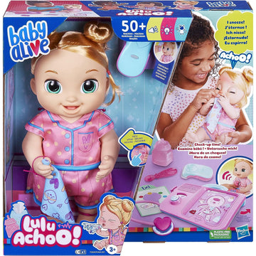 Baby Alive Lulu Achoo Doll - 12-Inch Interactive Doctor Play Toy - Blonde Hair Toys & Games Hasbro