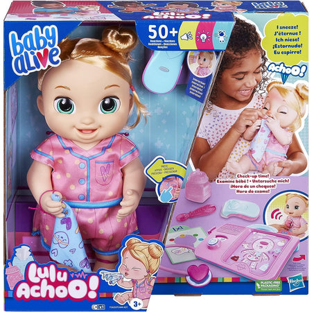 Baby Alive Lulu Achoo Doll - 12-Inch Interactive Doctor Play Toy - Blonde Hair Toys & Games Hasbro