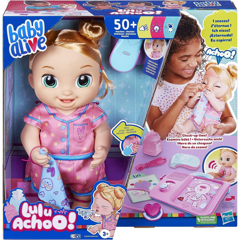 Baby Alive Lulu Achoo Doll - 12-Inch Interactive Doctor Play Toy - Blonde Hair Toys & Games Hasbro