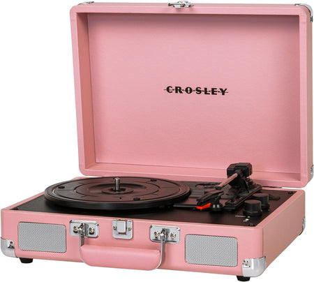 Crosley: Cruiser Deluxe Vintage 3-Speed Bluetooth Suitcase Vinyl Record Player Turntable - Blush - CR8005E-BH [Electronics] Electronics Crosley