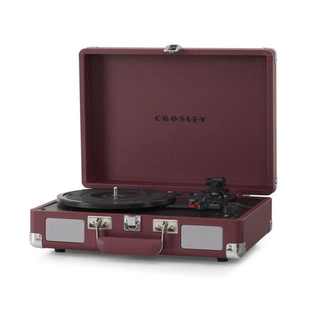 Crosley: Cruiser Plus Vintage 3-Speed Bluetooth In/Out Suitcase Vinyl Record Player Turntable - Burgundy - CR8005F-BU [Electronics] Electronics Crosley