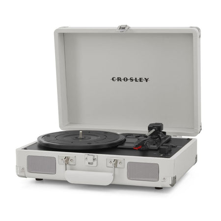 Crosley: Cruiser Plus Vintage 3-Speed Bluetooth In/Out Suitcase Vinyl Record Player Turntable - White Sand - CR8005F-WS [Electronics] Electronics Crosley