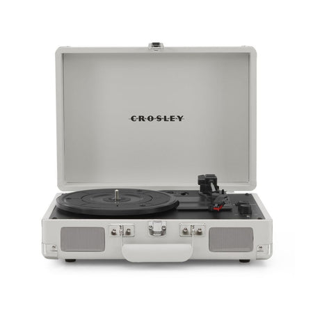 Crosley: Cruiser Plus Vintage 3-Speed Bluetooth In/Out Suitcase Vinyl Record Player Turntable - White Sand - CR8005F-WS [Electronics] Electronics Crosley