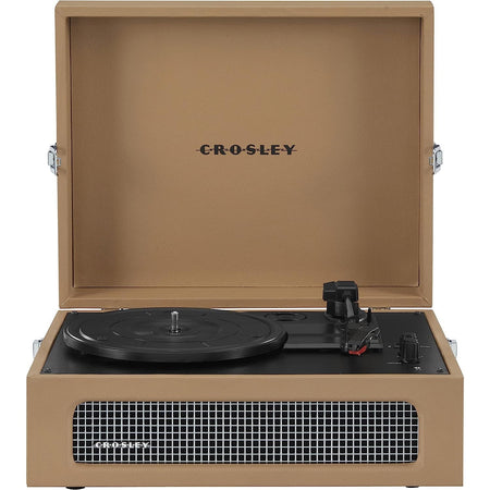 Crosley: Voyager Vintage Portable Vinyl Record Player Turntable with Bluetooth in/Out and Built-in Speakers - Tan - CR8017B-TA Electronics Crosley