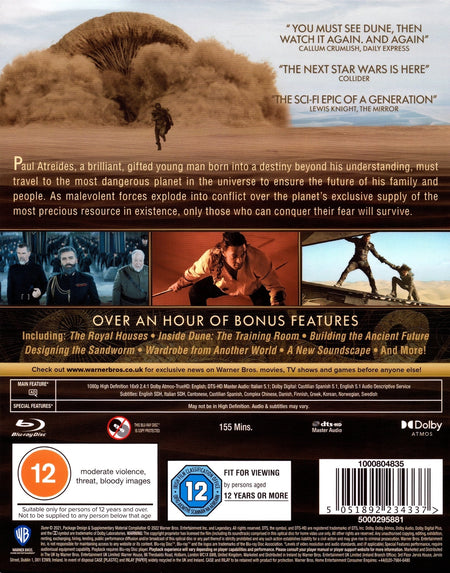 Dune - 2021 [Blu-Ray] Blu-Ray Movie Warner Bros.