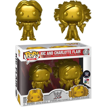 Funko POP! WWE: Ric and Charlotte Flair Gold Vinyl Figures - 2-Pack Toys & Games Funko